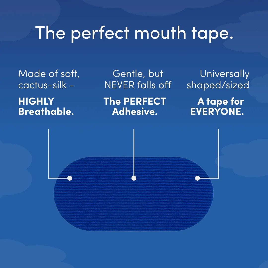 Mouth Tape - Jawology™ Night Tape (30 Pack) - Sleep Strips for Snoring, Cactus Silk, Hair Friendly