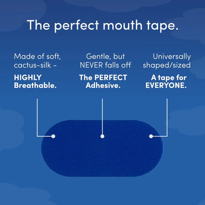 Mouth Tape - Jawology™ Night Tape (30 Pack) - Sleep Strips for Snoring, Cactus Silk, Hair Friendly